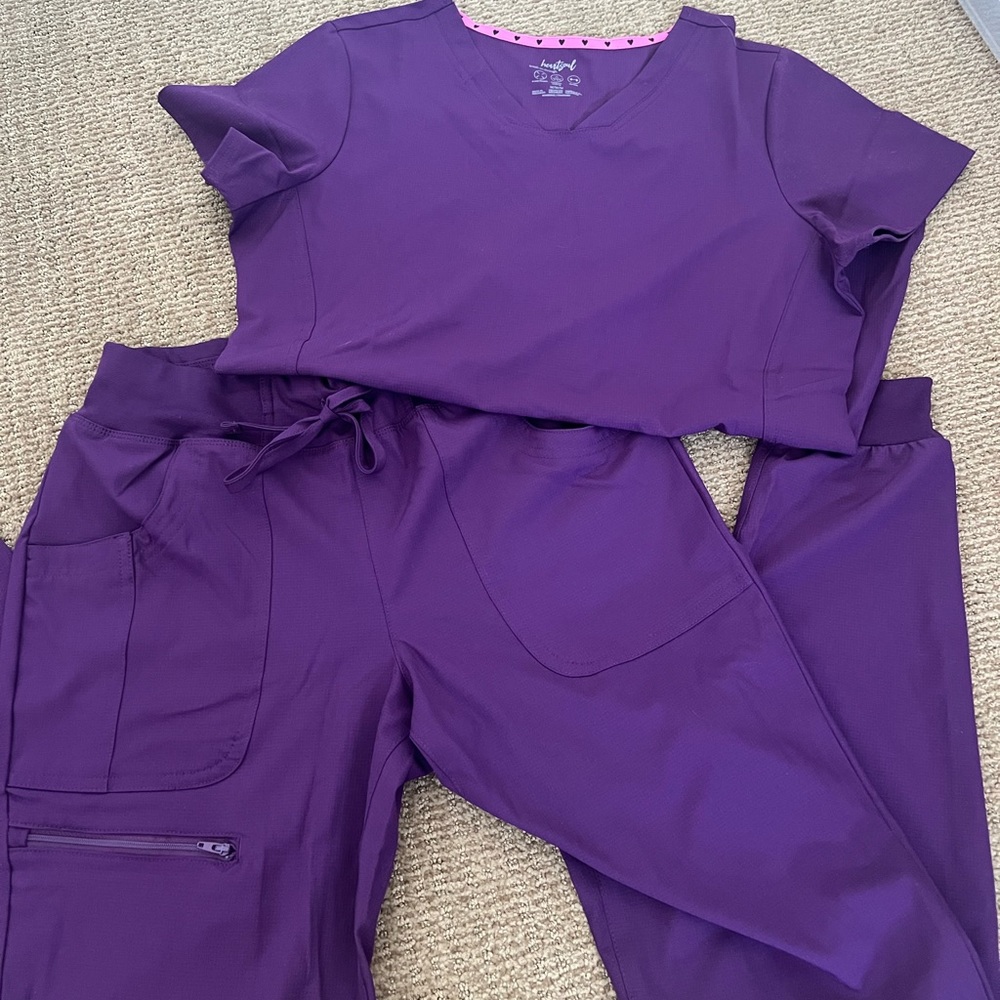 Purple Scrubs with jogger style pant